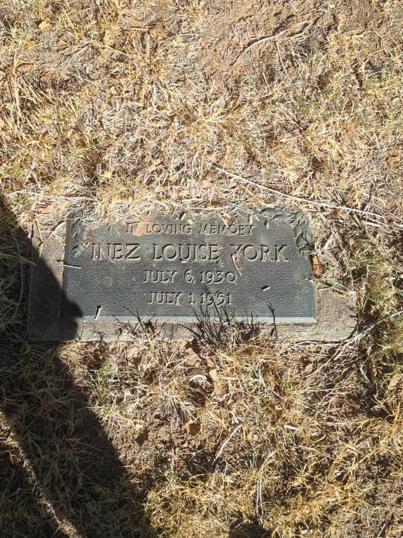 Inez Louise York's grave. Photo 2