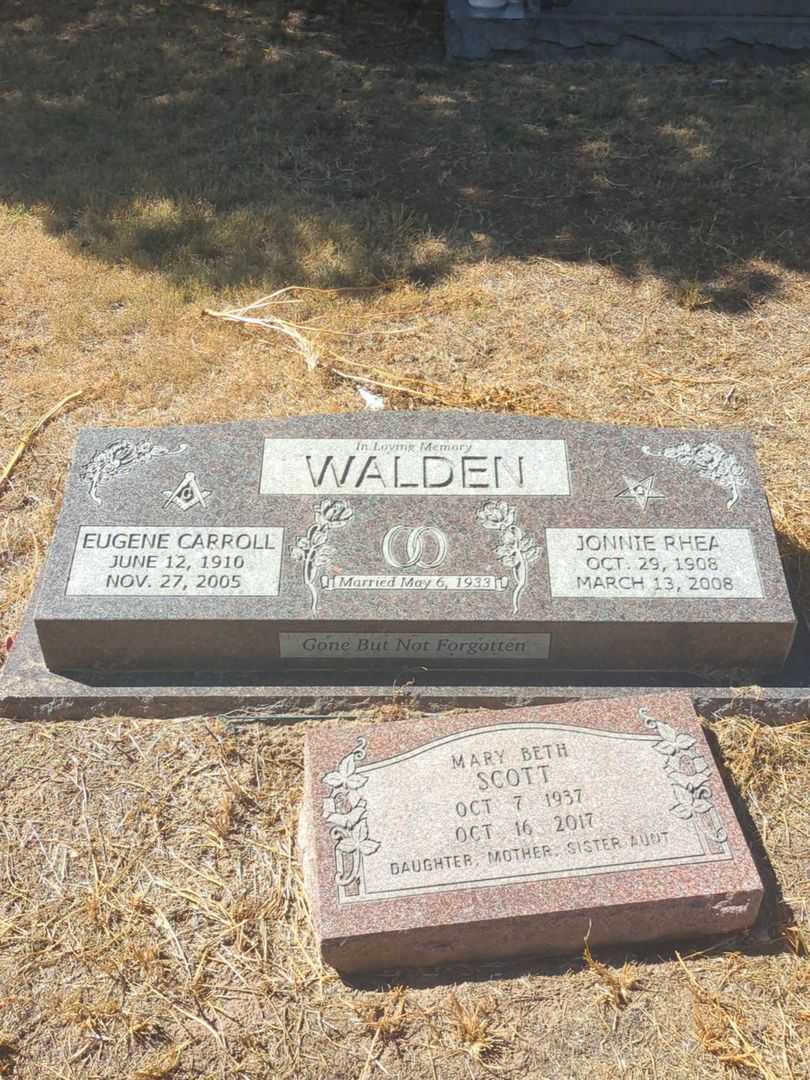 Jonnie Esther Rhea Walden's grave. Photo 2