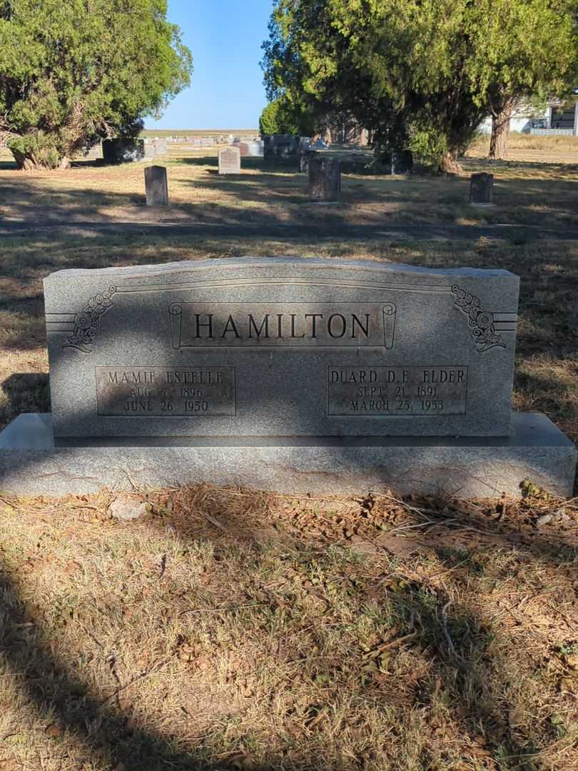 Duard Elder "D. E." Hamilton's grave. Photo 3