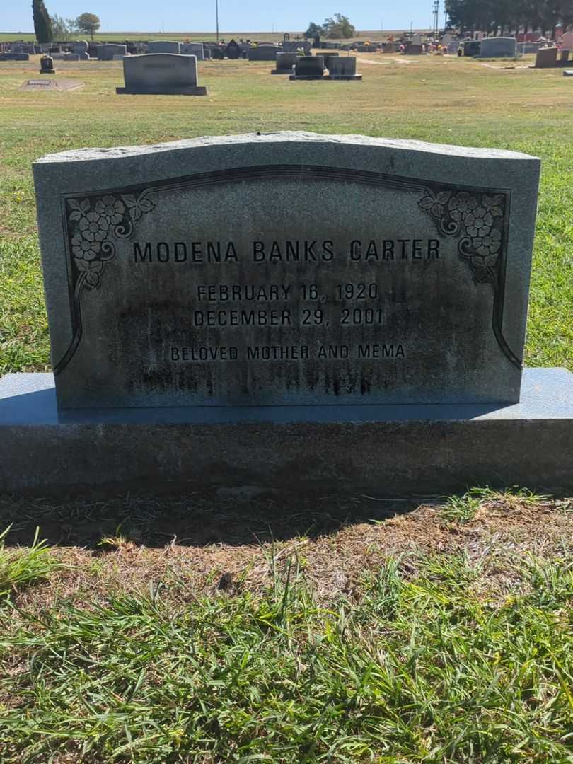 Modena Banks Carter's grave. Photo 2