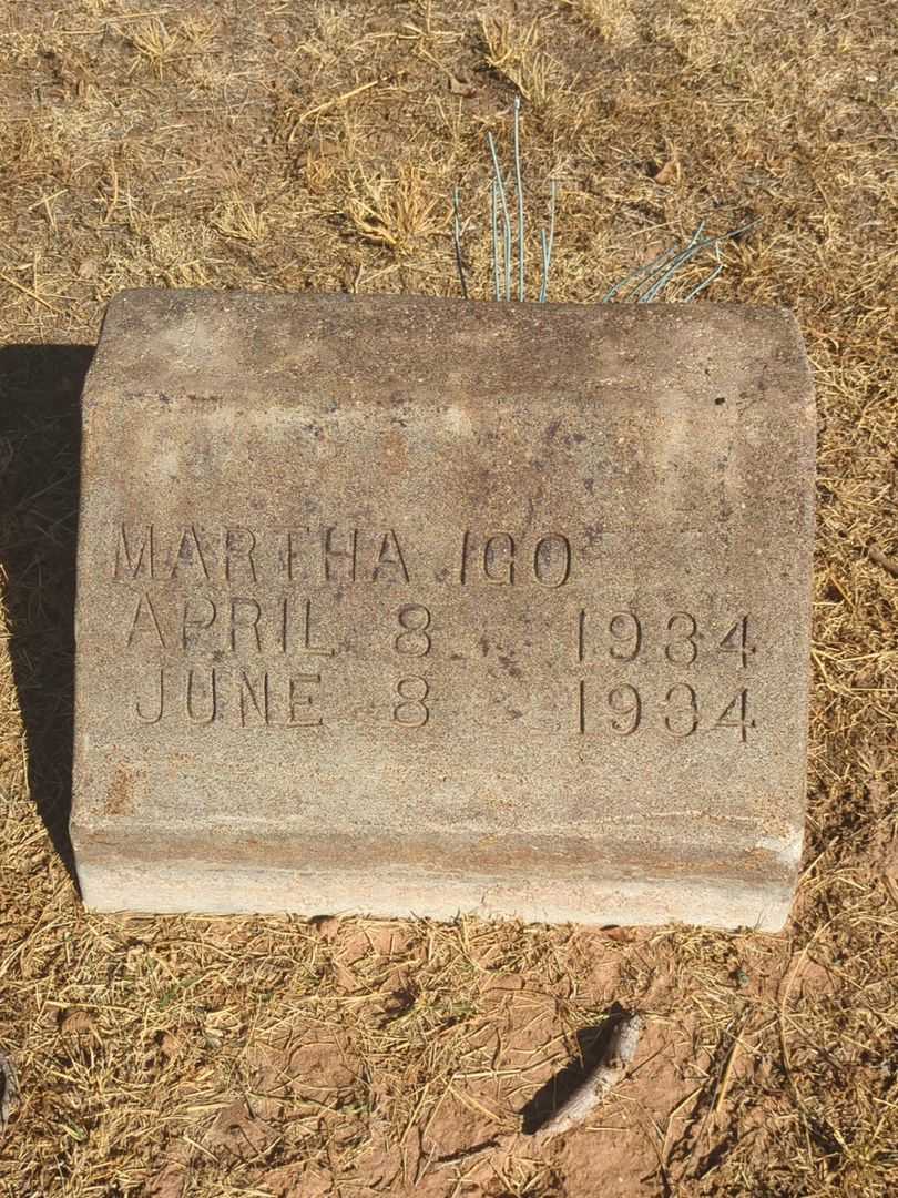 Martha Igo's grave. Photo 2