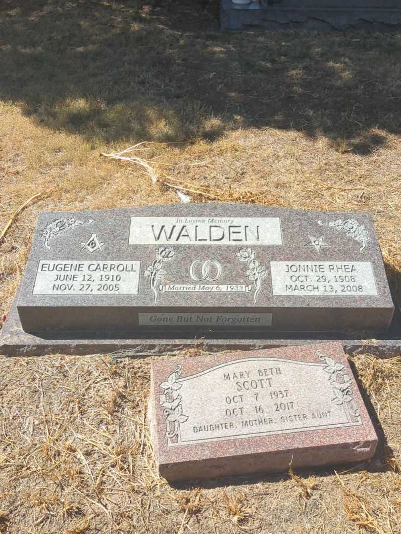 Jonnie Rhea Walden's grave. Photo 2