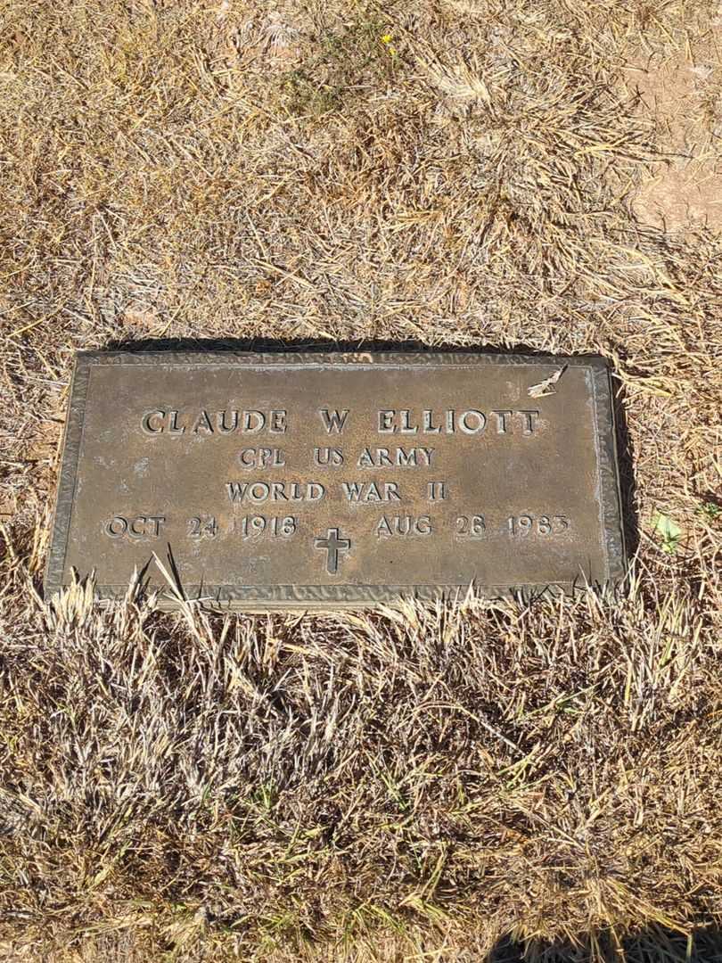 Claude W. "Dub" Elliott's grave. Photo 3