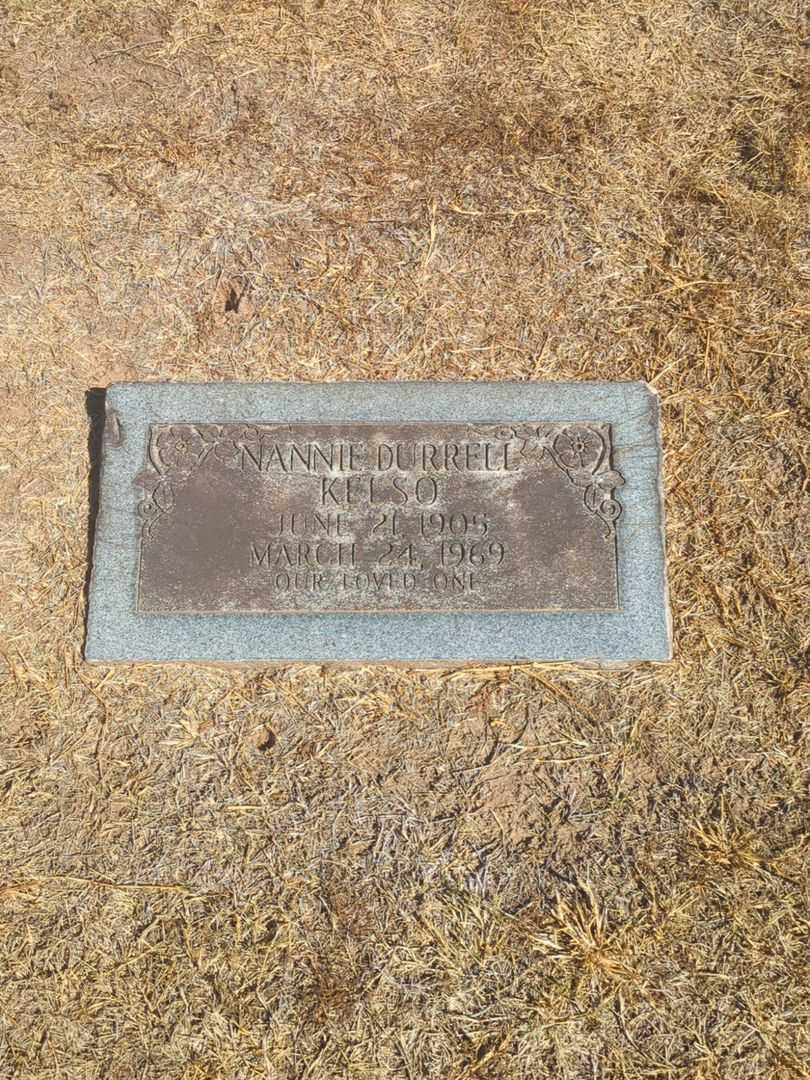 Nannie Durrell Kelso's grave. Photo 2